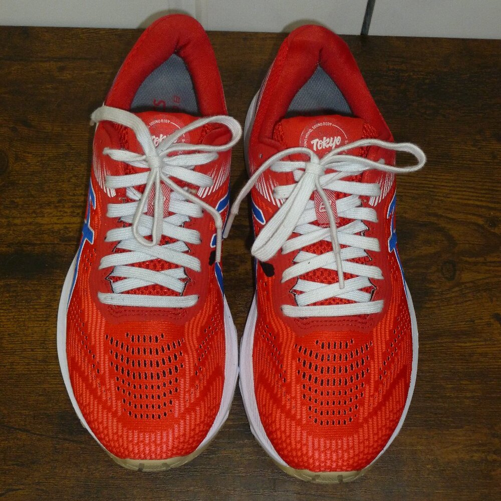 Asics Red, White & Blue GT 2000 Women's Running Shoes - Picture 8 of 16